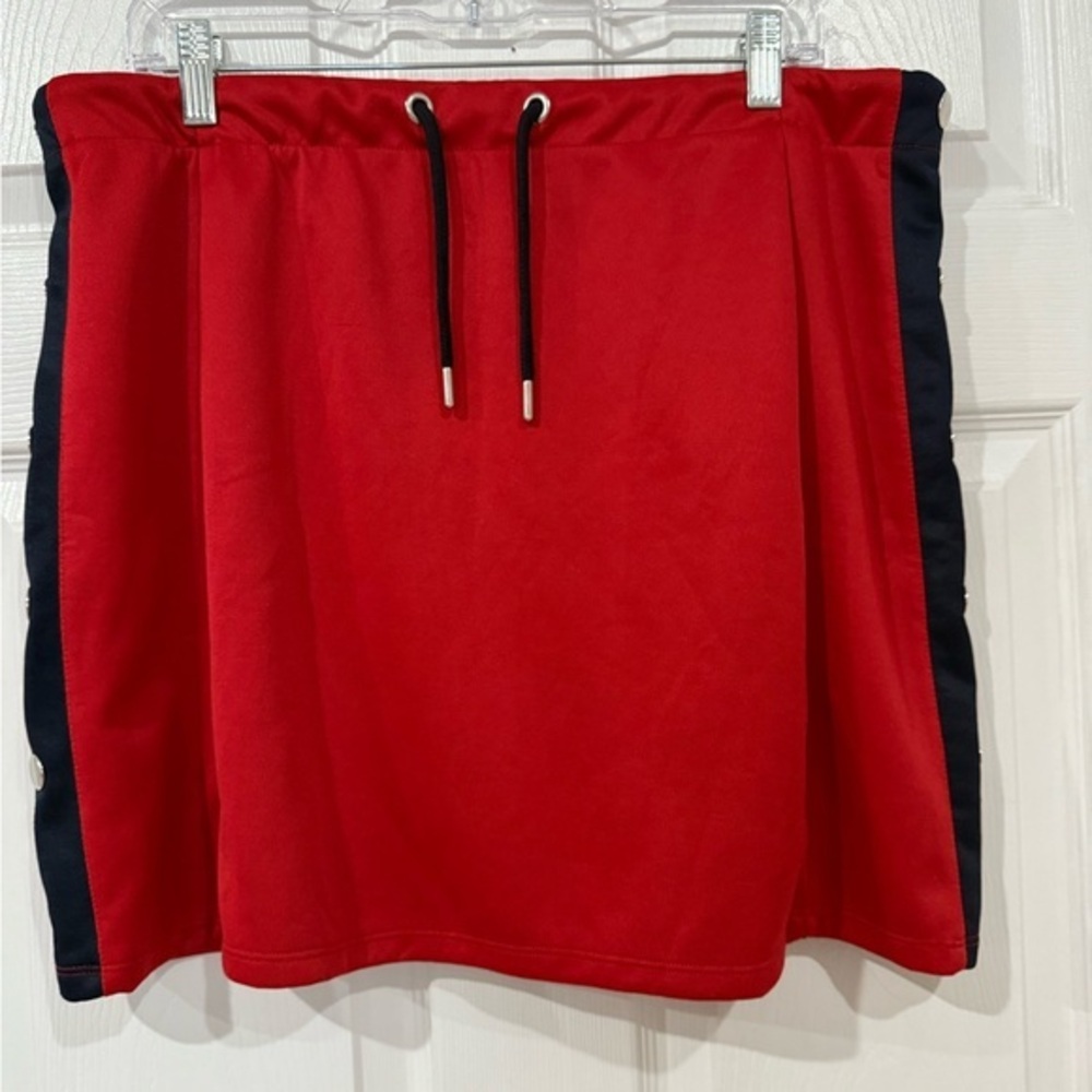 Topshop Red Skirt with Navy Trim